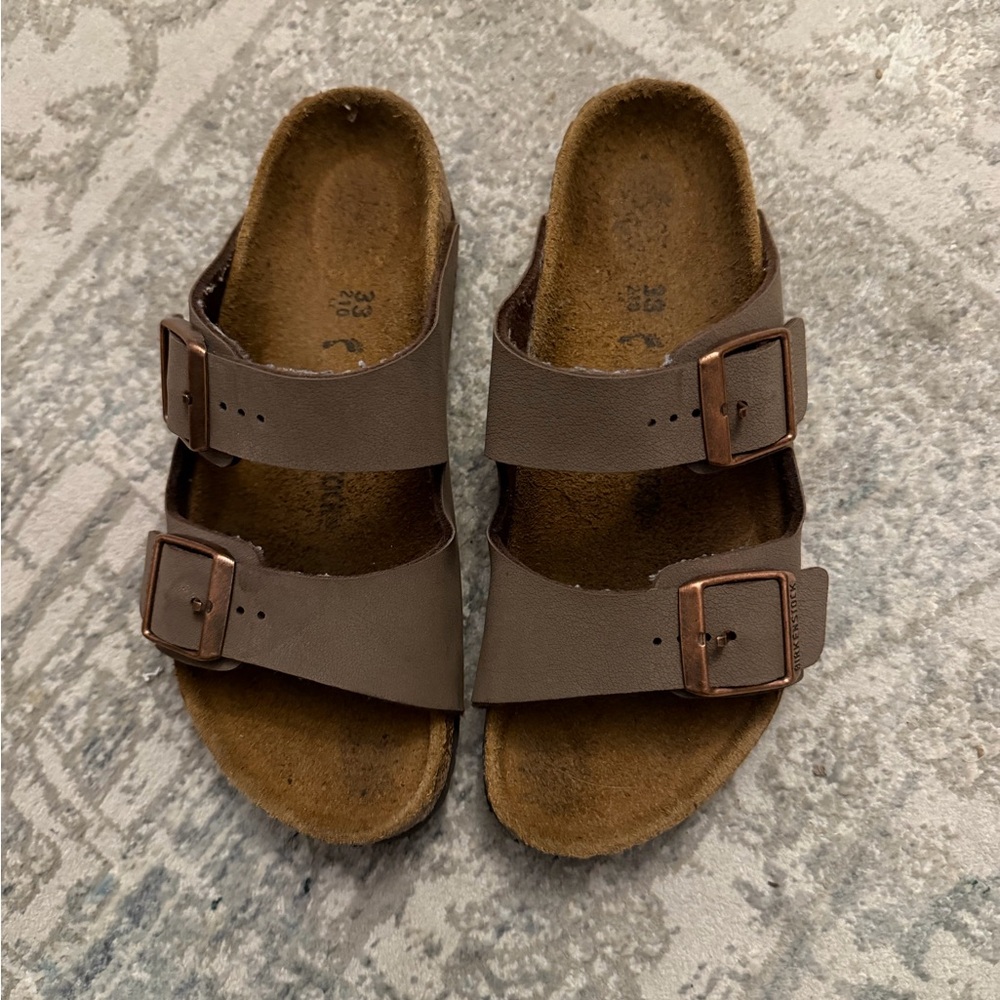 Birkenstock Kids Brown Two-Strap Sandals